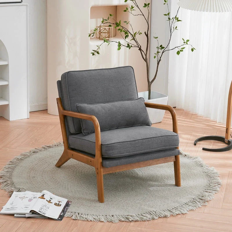 Moderner gepolsterter Akzentstuhl im Mid-Century-Stil