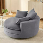 360 Swivel Accent Chair, Barrel Chair Swivel Round Sofa Chair with Cushion for Living Room