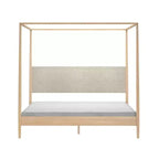 Harbor-Himmelbett in Kingsize mit gepolstertem Kopfteil, Blond/Swiss Coffee (MD2411-01)