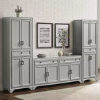 Ensemble 3 pièces Tara de buffet et meuble garde-manger finition vieillie - Crosley