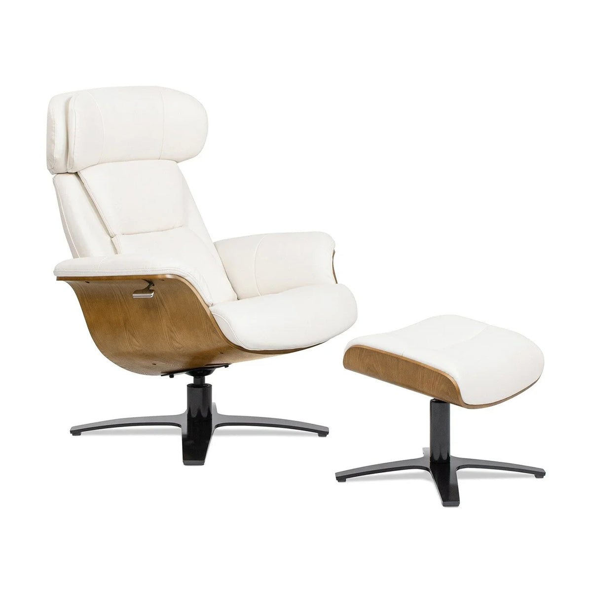 Jovan 31,5 Zoll Relaxsessel aus echtem Leder mit Hocker
