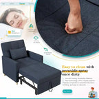 AECOJOY 3-in-1-Schlafsofa-Sessel mit Kissen und verstellbarer Rückenlehne