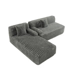 Cloud-Ecksofa, modernes Polstersofa mit 2 Zierkissen, frei kombinierbares Sofa, modulares L-förmiges Ecksofa