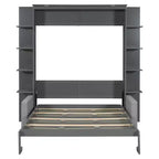 Whisen Modern Design Wood Frame Queen Size Murphy Bed Wall Bed with Sofa and Shelves