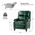 Set aus 2 modernen Elisabete-Sesseln mit hoher Rückenlehne aus echtem Leder und Vintage-Nagelkopfbesatz für Wohnzimmer und Schlafzimmer| ART OF LIVING DESIGNS