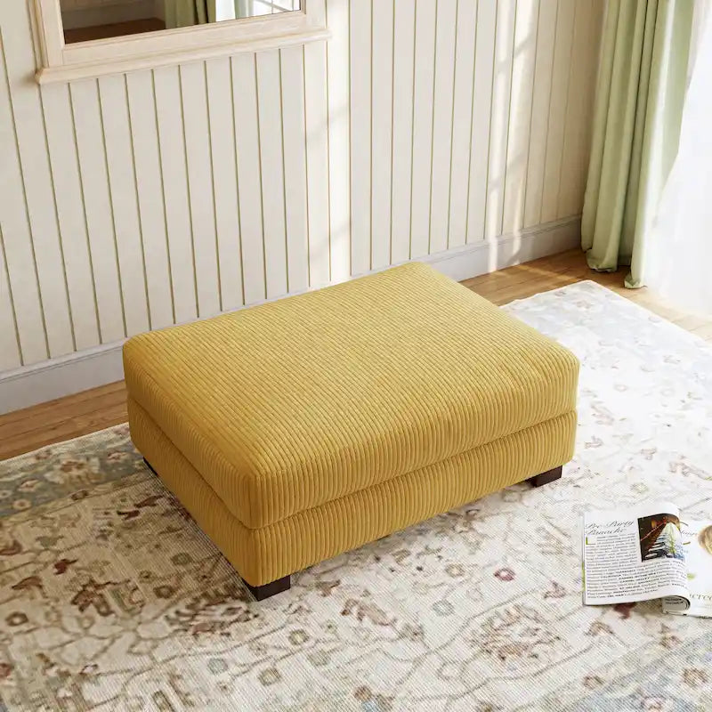 Pouf d’appoint moderne surdimensionné en tissu côtelé
