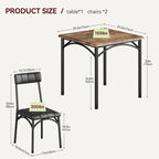Dining Table Set for 2, Kitchen Table with Upholstered Chairs for 2