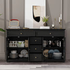 59,1-inch wit buffetdressoir, modern uit het midden van de eeuw, eigentijds, gelakt