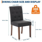 Parsons Button Tufted Dining Chairs Set of 6 / 4 - Upholstered Fabric Kitchen Chairs with Wood Legs & Padded Seats - Living Room Kitchen Furniture