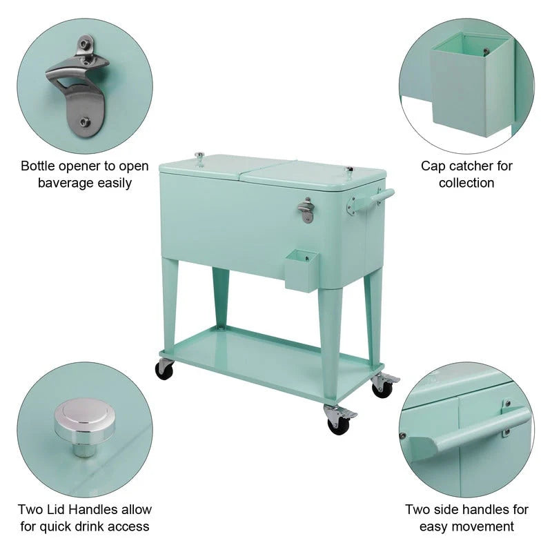 80QT Iron Spray Cooler with Shelf