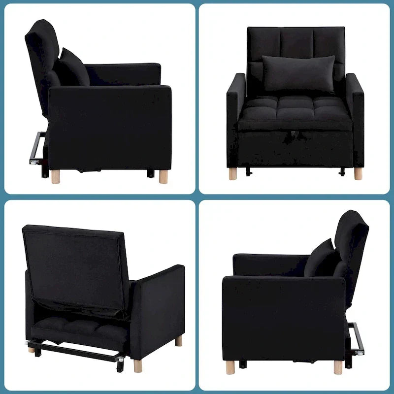Aukfa Sleeper Chair Bed Convertible Single Sofa Chair with Pillow