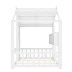Twin/Full Size House Platform Bed Frame Toddler Floor Bed Kids Montessori Bed Playhouse Bed with Storage Shelf - ModernLuxe