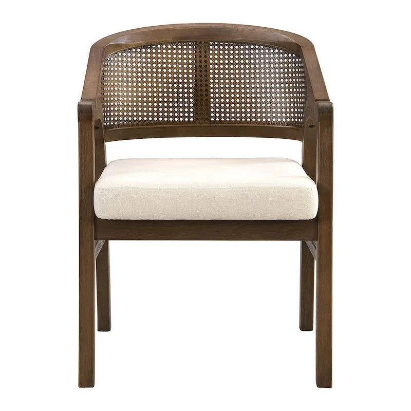 Christopher Knight Home – Chaise de salle à manger rembourrée en cannage (lot de 2)