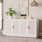3-teiliges Sideboard-Set mit Rattantüren und verstellbaren Einlegeböden – 93L x 31H