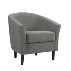 Ensemble de 2 fauteuils club modernes en lin, style tonneau