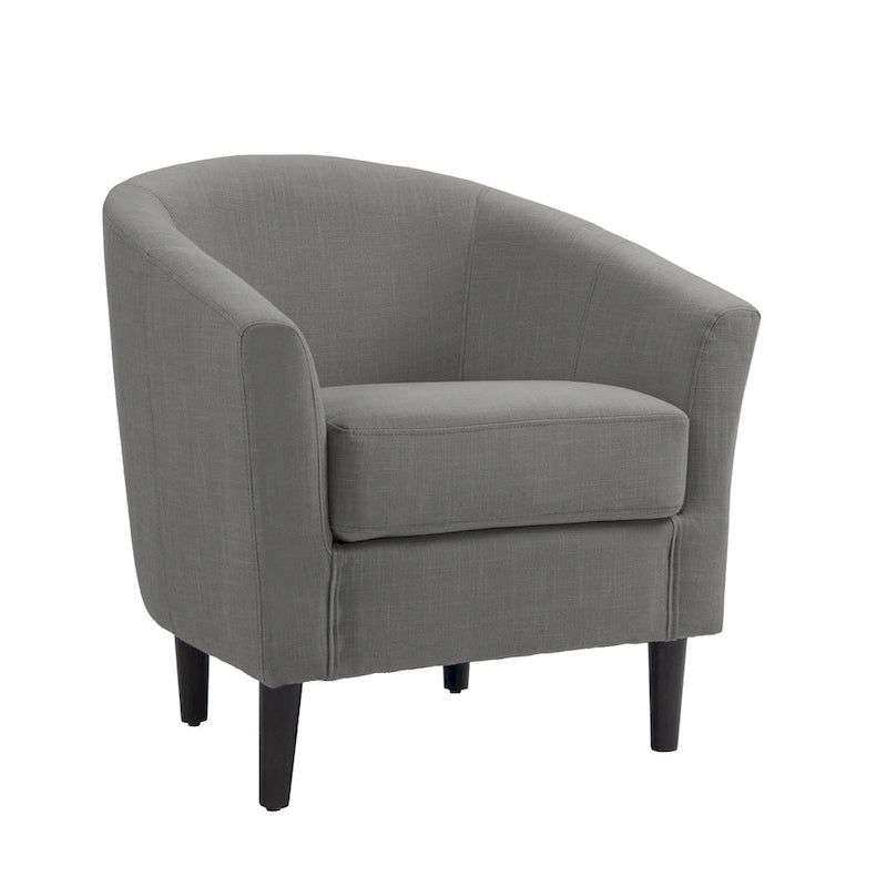 Ensemble de 2 fauteuils club modernes en lin, style tonneau