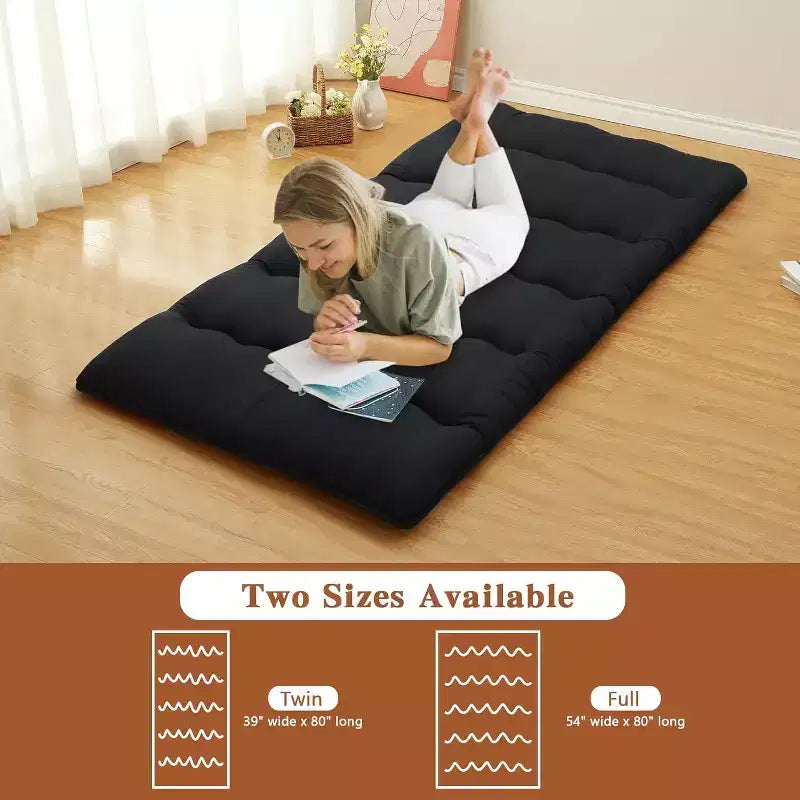Japans futonmatras, opvouwbare slaapmat voor op de vloer, tatamimat voor thuis, kamperen en als matras