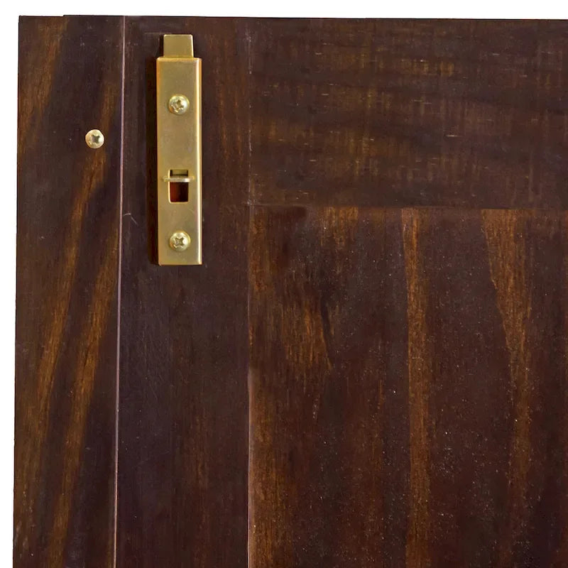 3-Door Wardrobe Armoire - White/Mocha/Java - Solid Wood