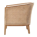 Tillman Akzentstuhl aus Leinen mit Rattan