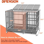 Cage pour chien BOSSIN robuste et indestructible de 48/38 po, chenil anti-fugue avec roulettes verrouillables