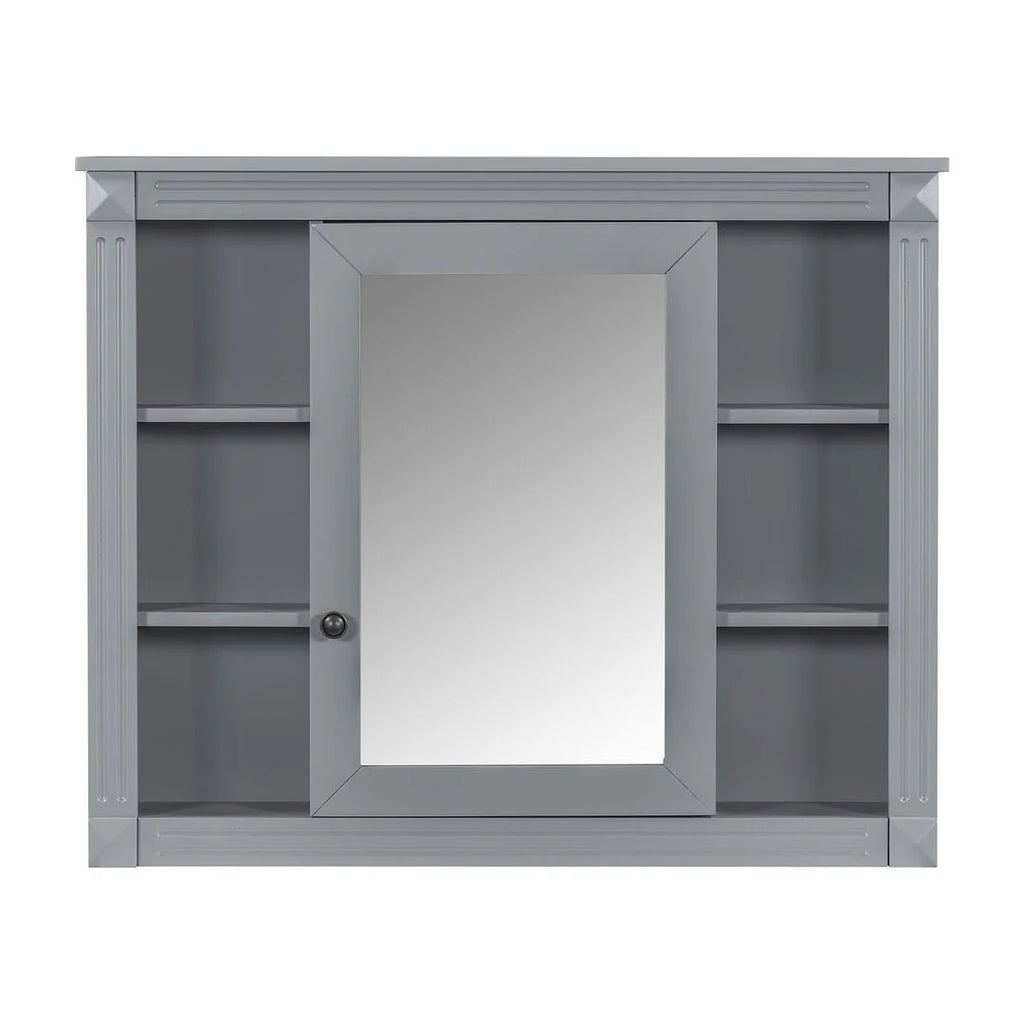Meuble-lavabo moderne de salle de bains de 36 po avec vasque sur plan, armoire à miroir, 2 portes et 2 tiroirs