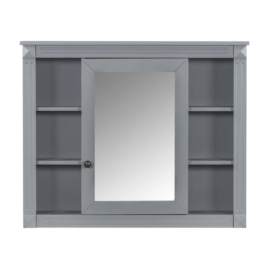 Meuble-lavabo moderne de salle de bains de 36 po avec vasque sur plan, armoire à miroir, 2 portes et 2 tiroirs