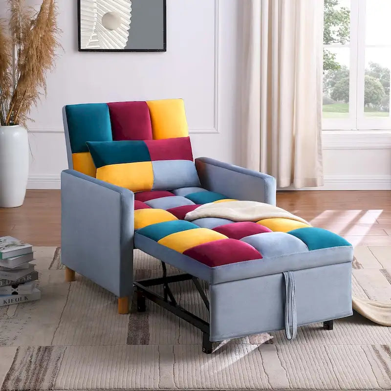 Fauteuil-lit convertible Aukfa, fauteuil une place avec coussin
