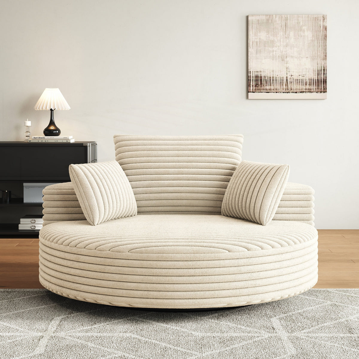 Corduroy Chenille Foam Single Swivel Chair
