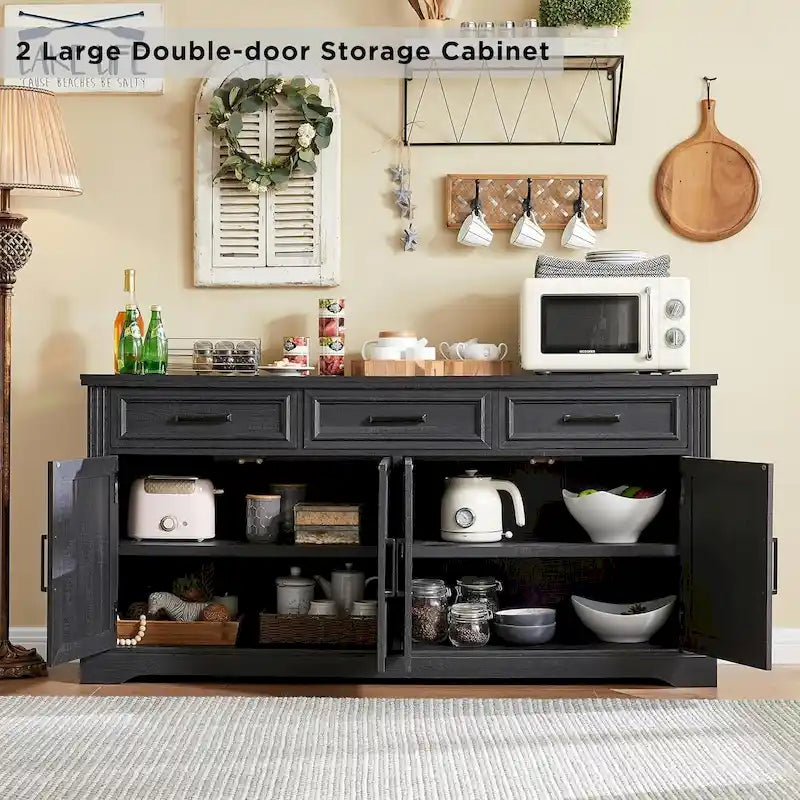 Farmhouse Buffet Sideboard Cabinet,Coffee Bar Wine Bar for Dining Room - N/A