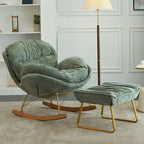 Fauteuil à bascule moderne en velours, ergonomique et rembourré, pour chambre de bébé