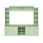 ModernLuxe 4-in-1 Farmhouse Entertainment Center Wall Unit, Fits TVs Up to 70, TV Stand Media Console w/ Adjustable Shelves & Drawers