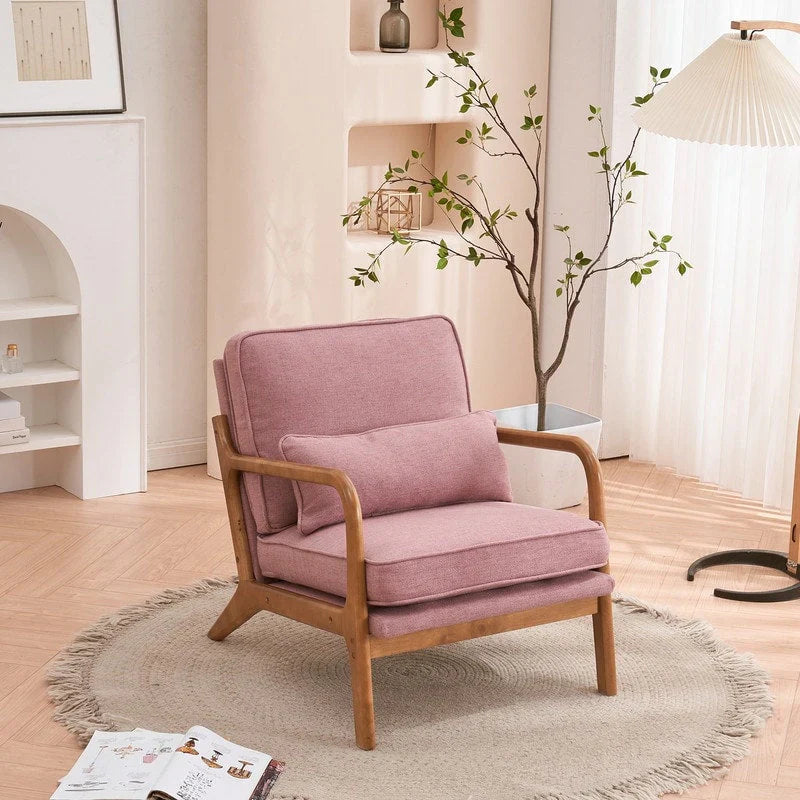 Moderner gepolsterter Akzentstuhl im Mid-Century-Stil