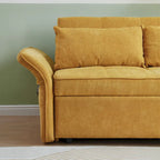 Gelbes Schlafsofa aus Chenille-Stoff mit Ausziehfunktion – 39.00 x 53.50 x 31.50