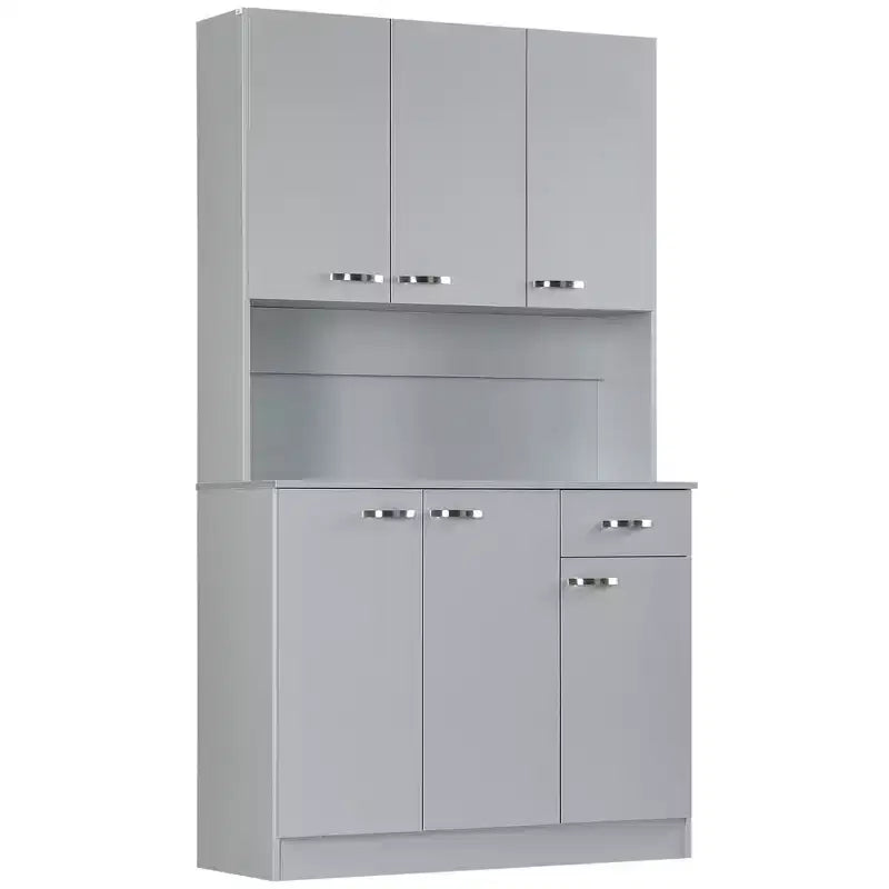 71 keukenkast, hoge opbergkast met magnetronstandaard, moderne keukenkast, 3 verstelbare planken voor woonkamer en eetkamer