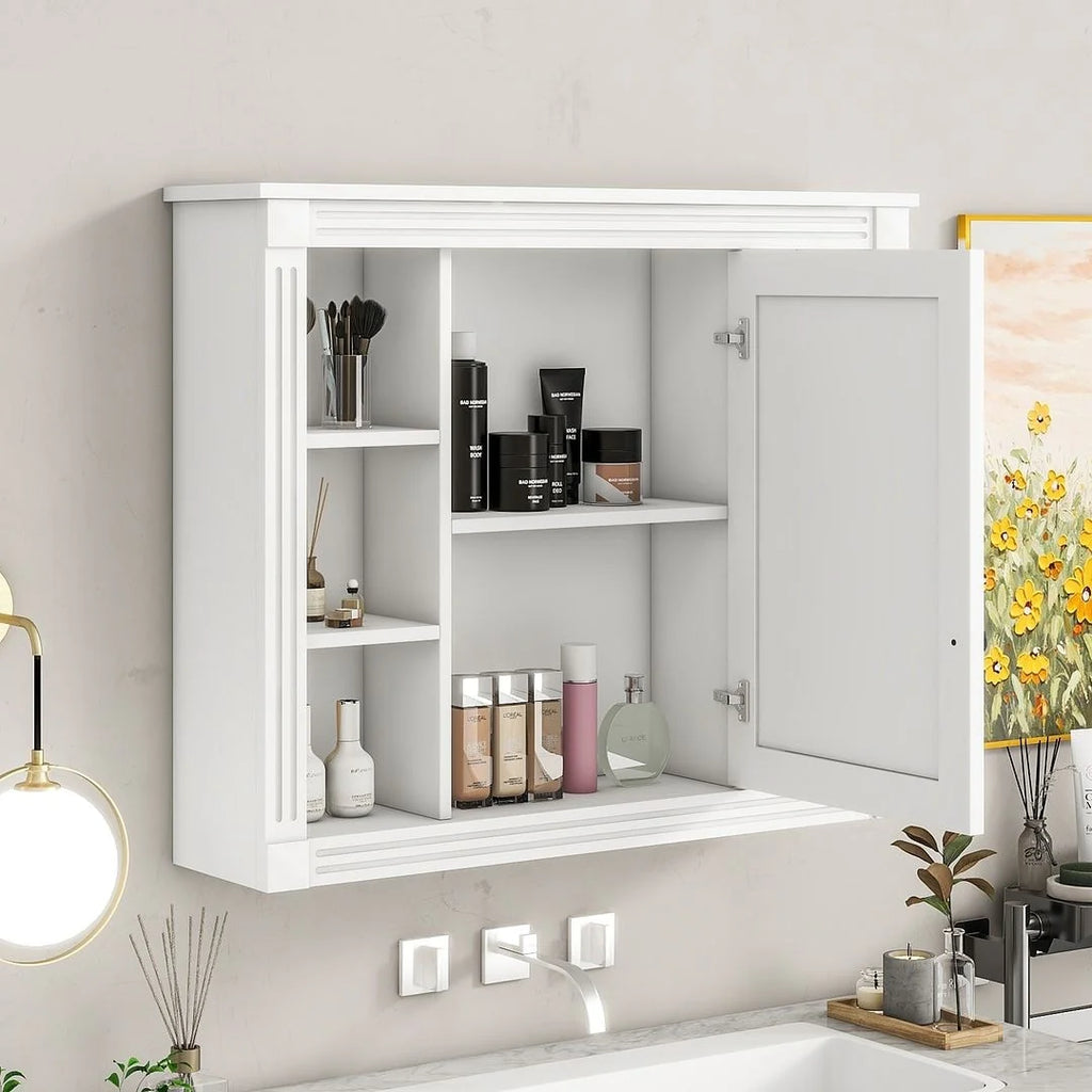 Meuble-lavabo moderne de salle de bains de 36 po avec vasque sur plan, armoire à miroir, 2 portes et 2 tiroirs