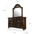 Ensemble traditionnel Vame de 2 pièces comprenant une commode à 9 tiroirs et un miroir, par Furniture of America