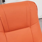 HomCom verstelbare handmatige relaxstoel van imitatieleer met draaivoet en comfortabele, ontspannende voetensteun