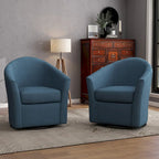 Ensemble de 2 fauteuils tonneau pivotants modernes rembourrés, fauteuils d’appoint pour salon