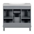 Meuble-lavabo moderne de salle de bains de 36 po avec vasque sur plan, armoire à miroir, 2 portes et 2 tiroirs