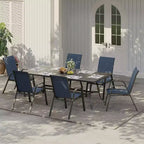 Chaises de patio, ensemble de 4 ou 6 chaises de salle à manger d’extérieur empilables, légères et résistantes à toutes les intempéries, en textilène, avec accoudoirs, pour jardin et terrasse de piscine