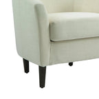 Ensemble de 2 fauteuils club modernes en lin, style tonneau