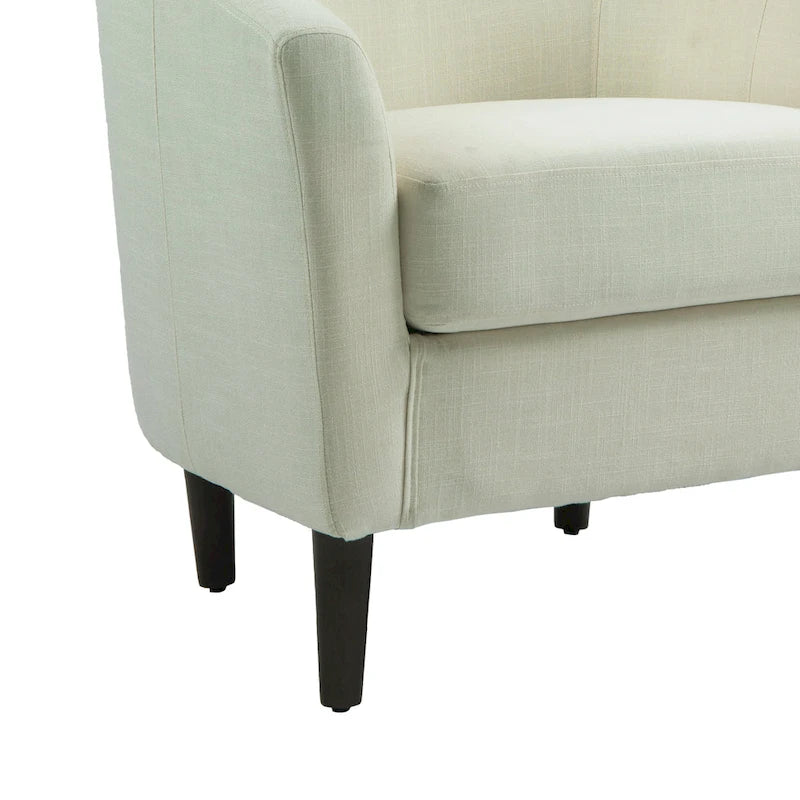 Ensemble de 2 fauteuils club modernes en lin, style tonneau
