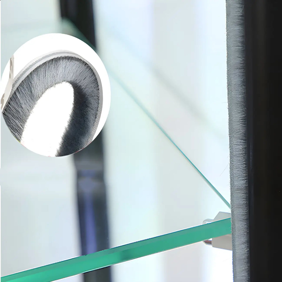 Contemporary Rectangular Black Glass Curio Cabinet