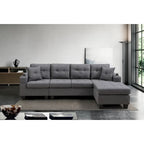 Ecksofa für das Wohnzimmer mit L-förmiger Chaiselongue und Getränkehalter