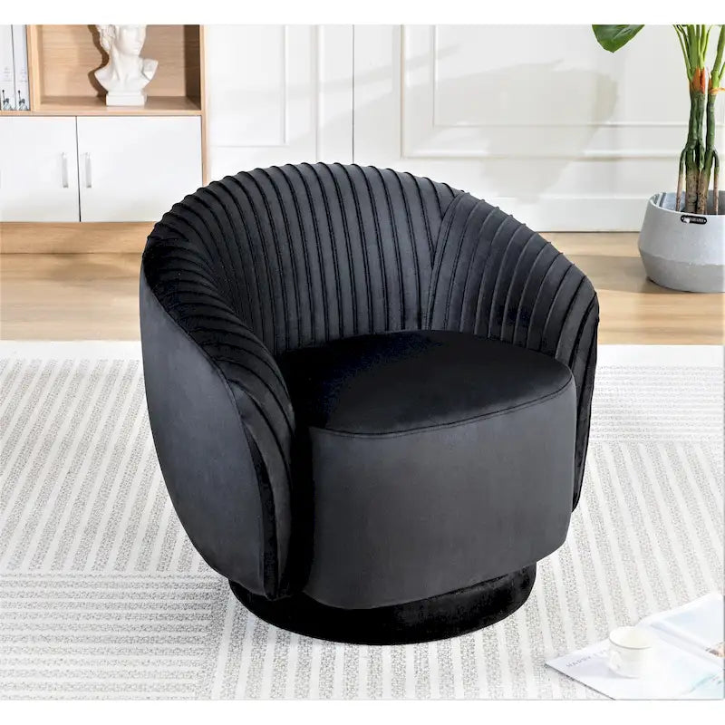 Small Milvo Velvet Swivel Barrel Chair