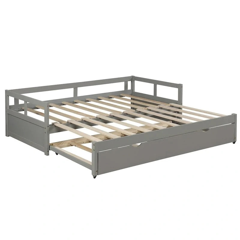 Ausziehbares Tagesbett mit Ausziehbett, hölzernes Tagesbett mit Ausziehbett