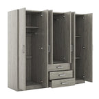 Armoire de rangement en bois à 6 portes avec 3 grands tiroirs pour chambre