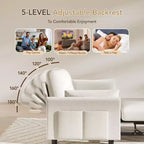Dyonery 3-in-1-Schlafsofa, ausziehbares Schlafsofa mit Seitentasche und verstellbarer Rückenlehne, werkzeuglose Montage, klappbares Loveseat