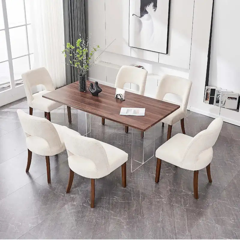 Ensemble de 4 chaises de salle à manger rembourrées en tissu