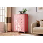Commode haute de 42,5 po à 5 tiroirs pour chambre, armoire de rangement en bois avec tiroirs profonds de 11,9 po et boutons en métal doré, idéale pour l’entrée ou le couloir